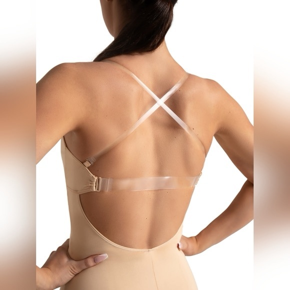 Camisole Leotard w  BraTek In Nude Size Small - Picture 5 of 13